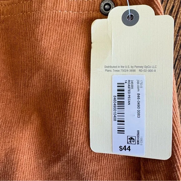 NWT St. John’s Bay Corduroy Skirt Size 14 Rust Brown Preppy Secretly Slender - Picture 4 of 12